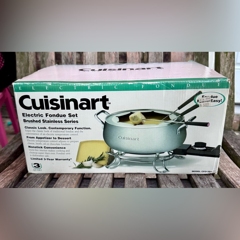 Cuisinart Electric Fondue Set 3 qt. CFO-3SS Brushed Stainless New Old Stock